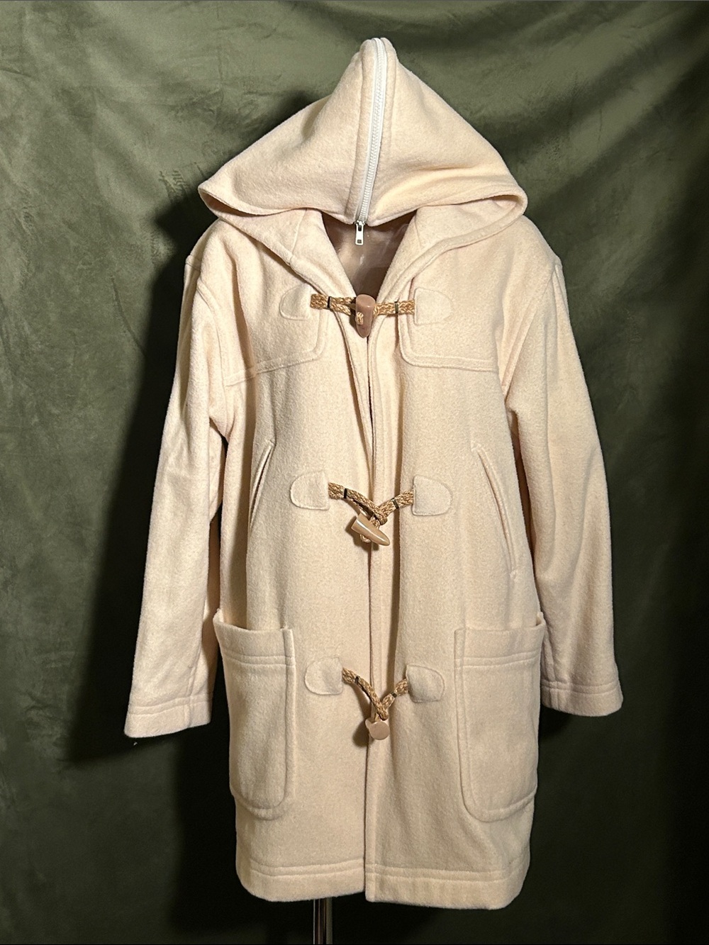 Women's Hooded Toggle Coat in Cream